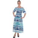 BLUE WAVES PATTERN Shoulder Straps Boho Maxi Dress  View1