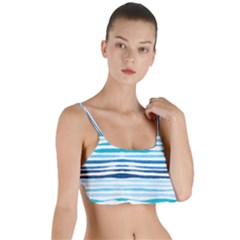 Blue Waves Pattern Layered Top Bikini Top  by designsbymallika