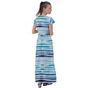 BLUE WAVES PATTERN Flutter Sleeve Maxi Dress View2