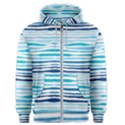 BLUE WAVES PATTERN Men s Zipper Hoodie View1