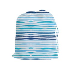 Blue Waves Pattern Drawstring Pouch (xl) by designsbymallika