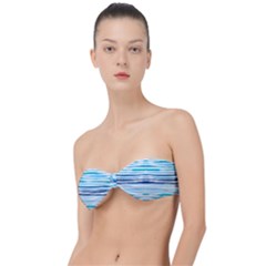 Blue Waves Pattern Classic Bandeau Bikini Top 