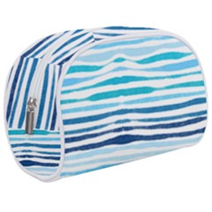 Blue Waves Pattern Makeup Case (medium)