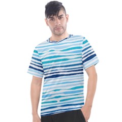 Blue Waves Pattern Men s Sport Top