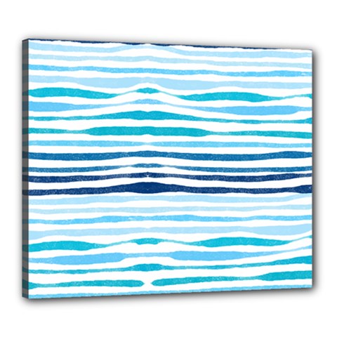 Blue Waves Pattern Canvas 24  X 20  (stretched) by designsbymallika