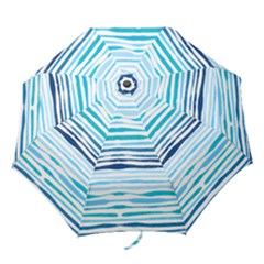 Blue Waves Pattern Folding Umbrellas by designsbymallika