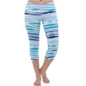 BLUE WAVES PATTERN Capri Yoga Leggings View1