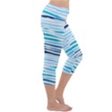 BLUE WAVES PATTERN Capri Yoga Leggings View3