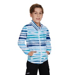 Blue Waves Pattern Kids  Windbreaker by designsbymallika