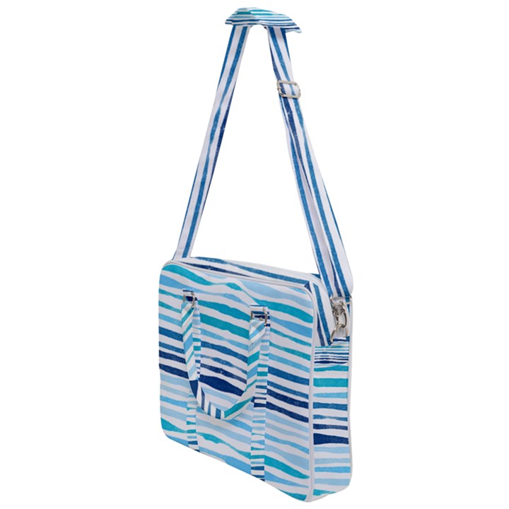 BLUE WAVES PATTERN Cross Body Office Bag