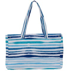 Blue Waves Pattern Canvas Work Bag by designsbymallika