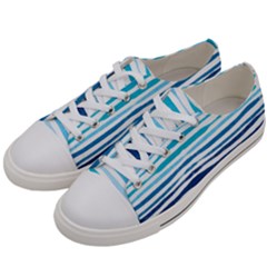 Blue Waves Pattern Women s Low Top Canvas Sneakers by designsbymallika