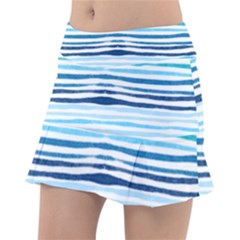 Blue Waves Pattern Tennis Skorts by designsbymallika