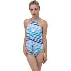 Blue Waves Pattern Go With The Flow One Piece Swimsuit