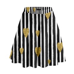 Stripes Heart Pattern High Waist Skirt by designsbymallika