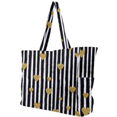 Stripes Heart Pattern Simple Shoulder Bag by designsbymallika