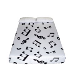 Music Pattern Fitted Sheet (full/ Double Size) by designsbymallika