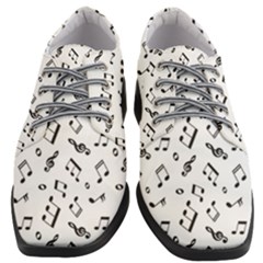 Music Pattern Women Heeled Oxford Shoes