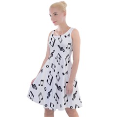 Music Pattern Knee Length Skater Dress