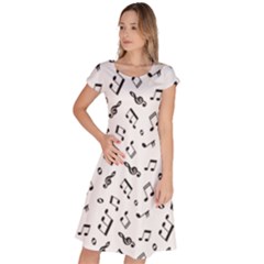 Music Pattern Classic Short Sleeve Dress