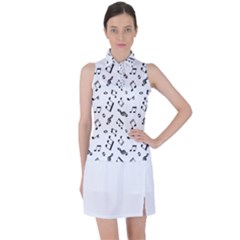 Music Pattern Women s Sleeveless Polo Tee