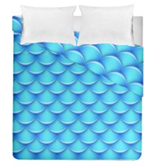 Blue Scale Pattern Duvet Cover Double Side (queen Size) by designsbymallika