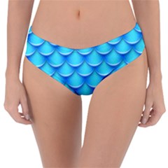 Blue Scale Pattern Reversible Classic Bikini Bottoms by designsbymallika