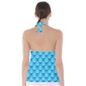 blue scale pattern Babydoll Tankini Top View2