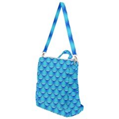 Blue Scale Pattern Crossbody Backpack by designsbymallika