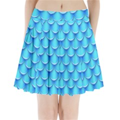 Blue Scale Pattern Pleated Mini Skirt by designsbymallika