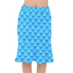 Blue Scale Pattern Short Mermaid Skirt by designsbymallika