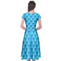 blue scale pattern Cap Sleeve Wrap Front Dress View2