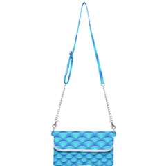 Blue Scale Pattern Mini Crossbody Handbag by designsbymallika