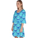 blue scale pattern Velour Kimono Dress View2