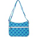 blue scale pattern Zip Up Shoulder Bag View3