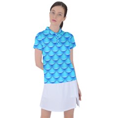 Blue Scale Pattern Women s Polo Tee