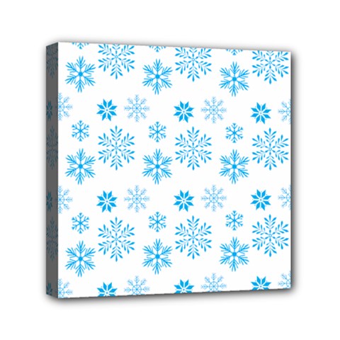 Snowflakes Pattern Mini Canvas 6  X 6  (stretched) by designsbymallika