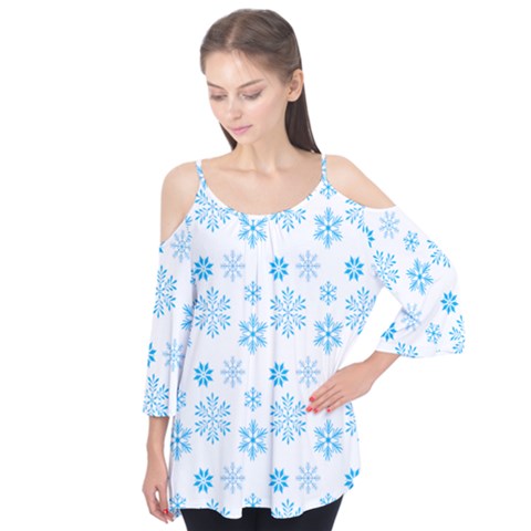 Snowflakes Pattern Flutter Tees by designsbymallika