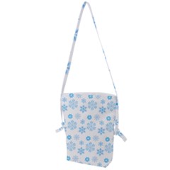 Snowflakes Pattern Folding Shoulder Bag by designsbymallika