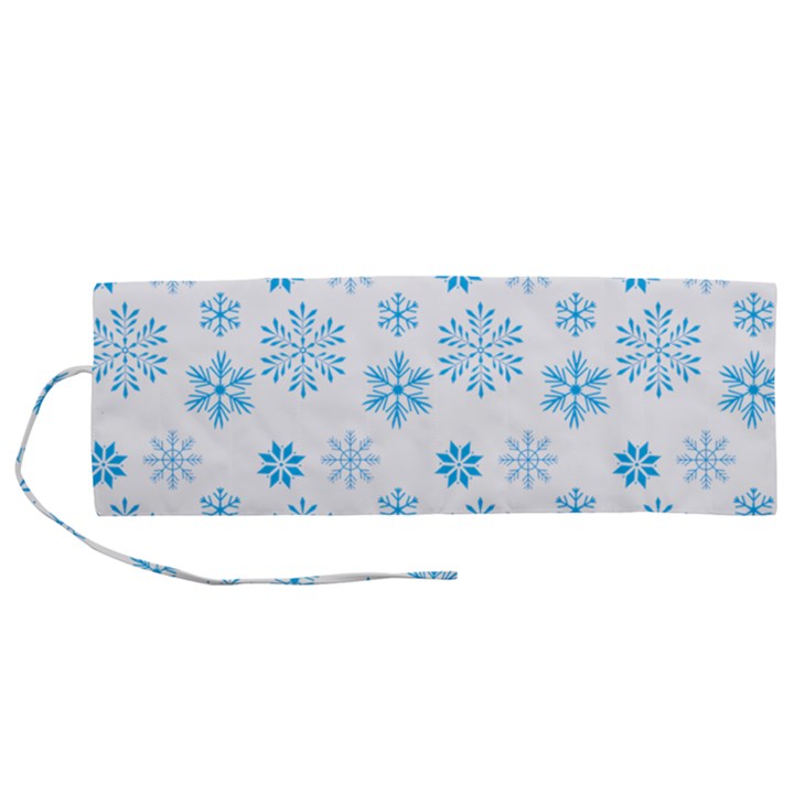 snowflakes pattern Roll Up Canvas Pencil Holder (M)