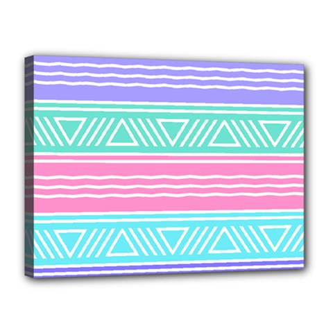 Aztec Print Canvas 16  X 12  (stretched) by designsbymallika