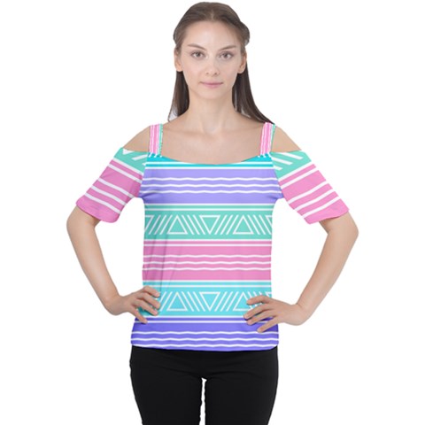 Aztec Print Cutout Shoulder Tee by designsbymallika