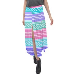 Aztec Print Velour Split Maxi Skirt by designsbymallika