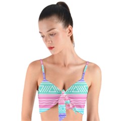 Aztec Print Woven Tie Front Bralet