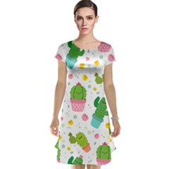 Cactus Pattern Cap Sleeve Nightdress by designsbymallika