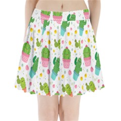 Cactus Pattern Pleated Mini Skirt by designsbymallika