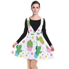 Cactus Pattern Plunge Pinafore Dress by designsbymallika