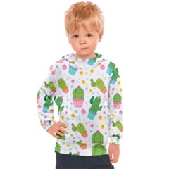 Cactus Pattern Kids  Hooded Pullover by designsbymallika