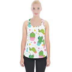 Cactus Pattern Piece Up Tank Top by designsbymallika