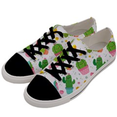 Cactus Pattern Men s Low Top Canvas Sneakers by designsbymallika